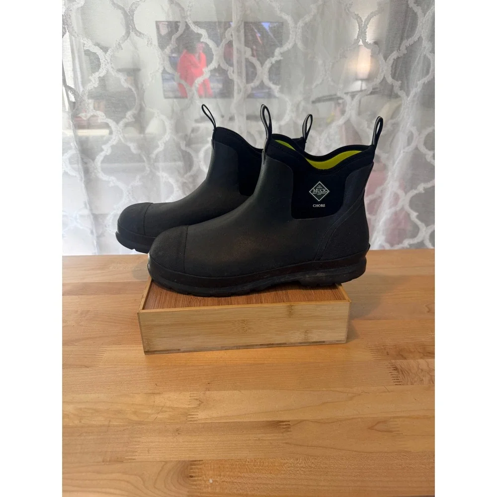 Muck Boot Company Chore Mens Black Waterproof Rubber Ankle Work Boots Size 13